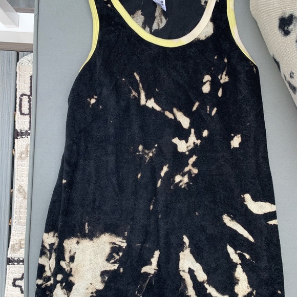 NWT black terry reverse tie dye racerback tank - Picture 2 of 16
